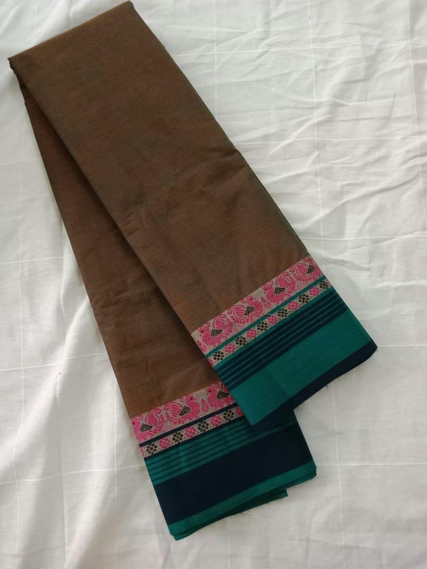 Pure Handwoven Chettinad Cotton Saree Design-CHEDS016