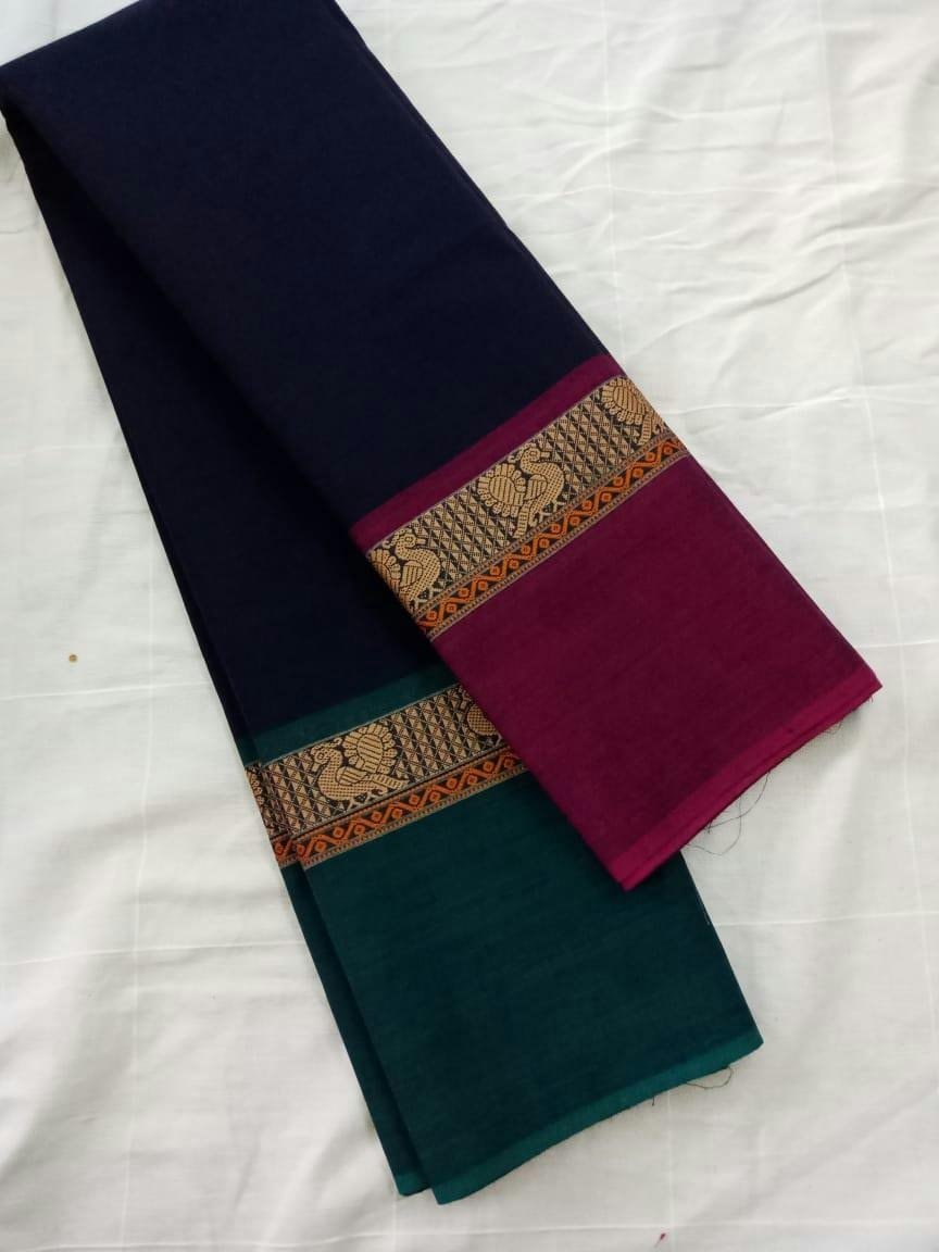 Pure Handwoven Chettinad Cotton Saree Design-CHEDS019