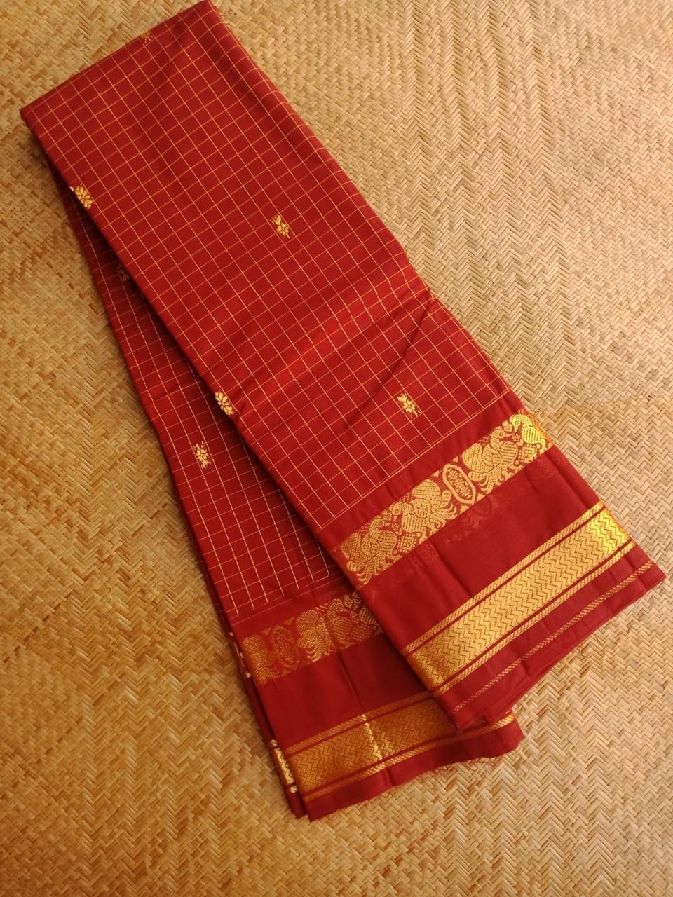 Pure Handwoven Chettinad Cotton Saree Design-CHEDS024