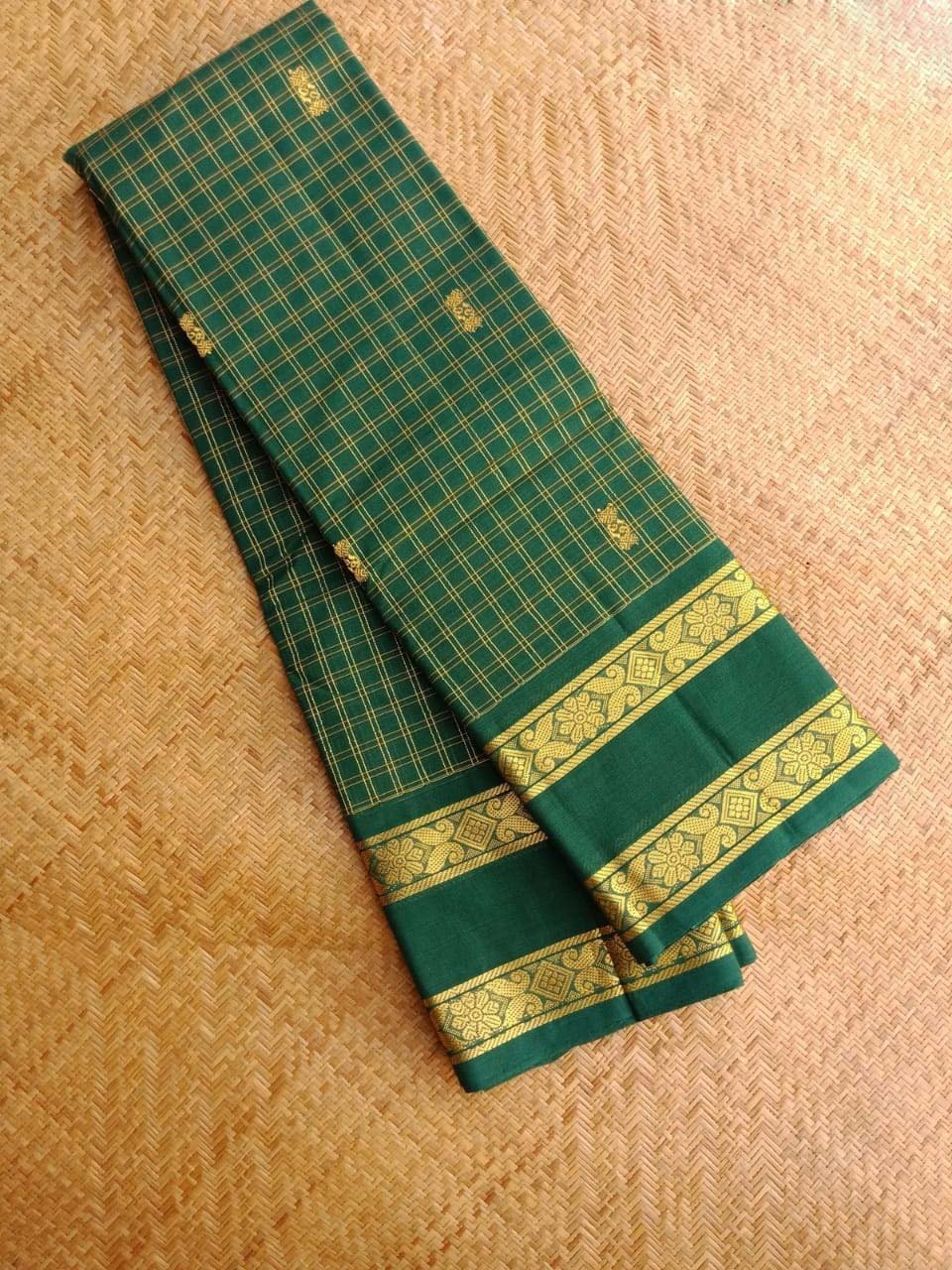 Pure Handwoven Chettinad Cotton Saree Design-CHEDS025