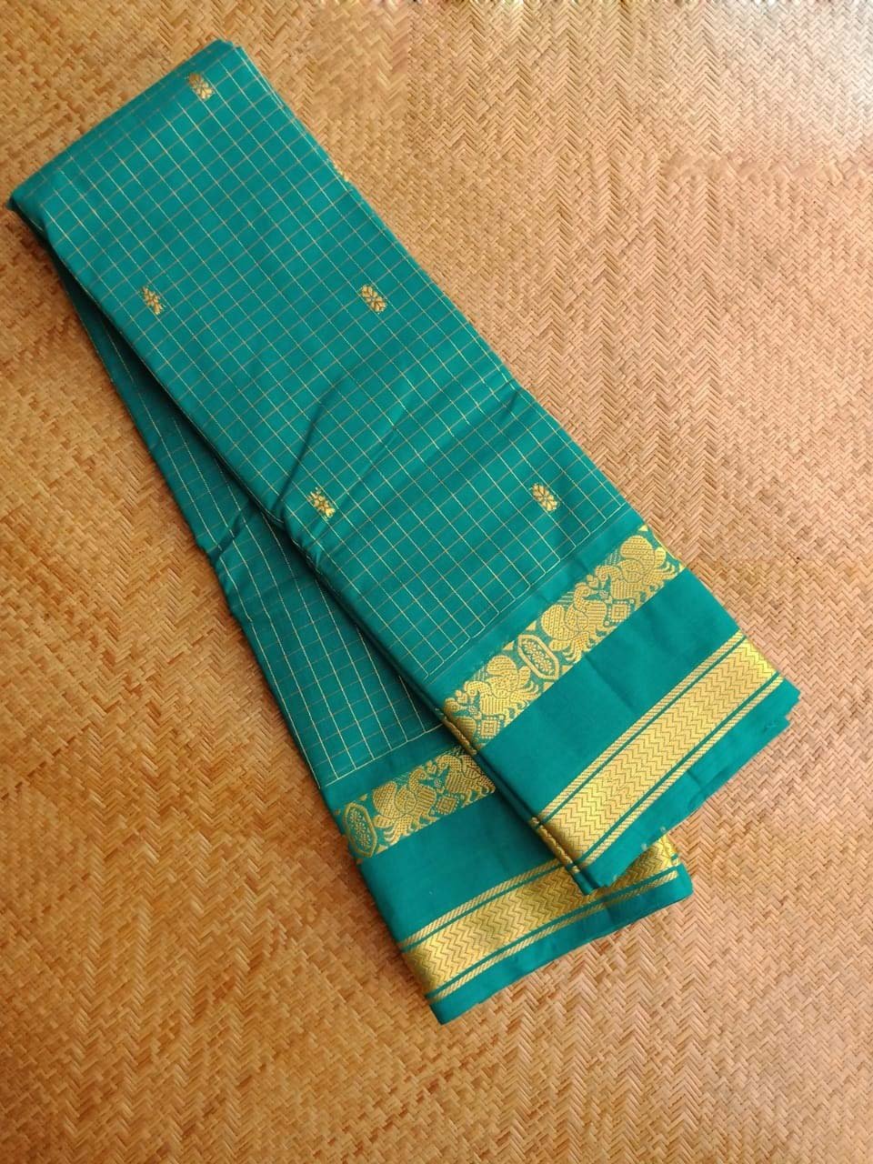 Pure Handwoven Chettinad Cotton Saree Design-CHEDS026