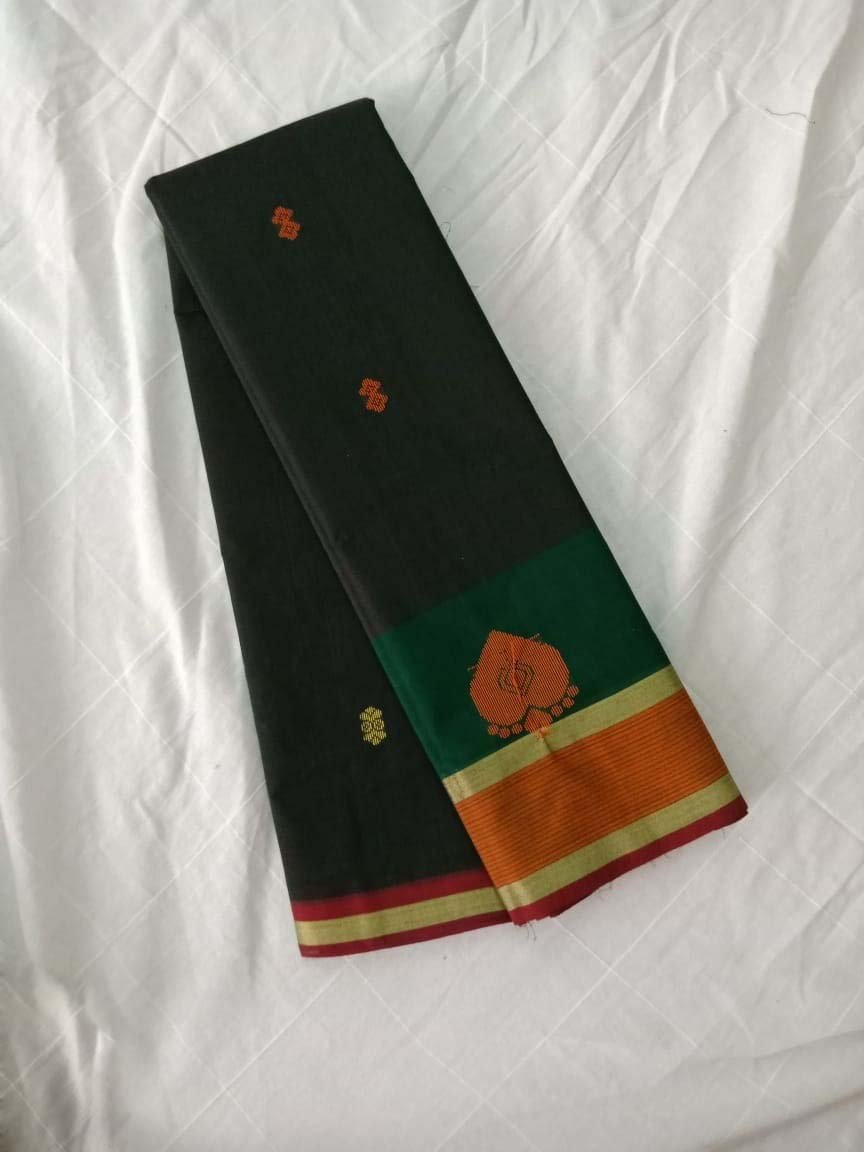 Pure Handwoven Chettinad Cotton Saree Design-CHEDS030