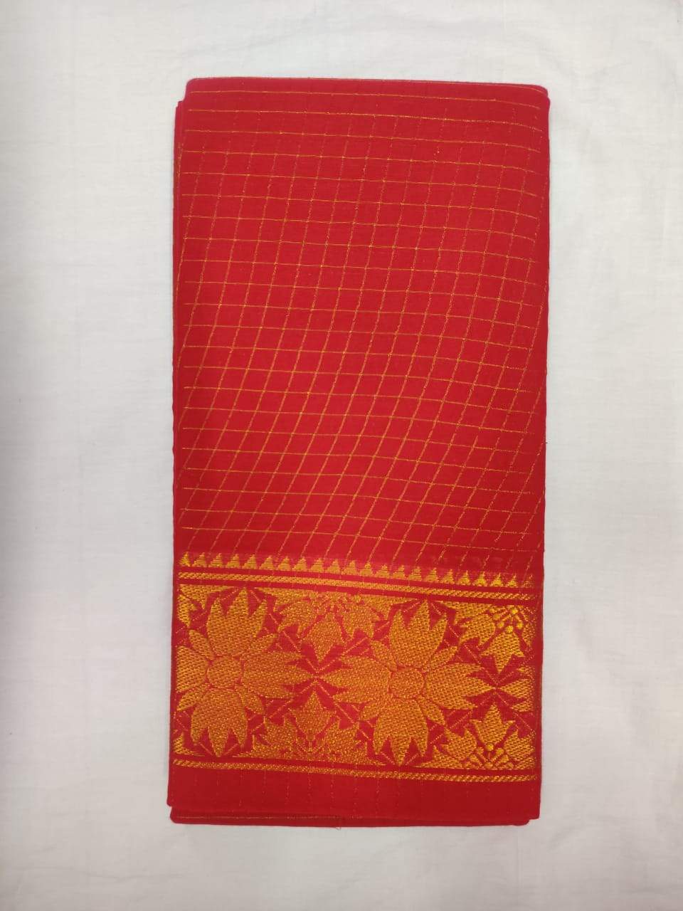 Madurai Sungudi Sarees with Double side Jari Border MSS 028