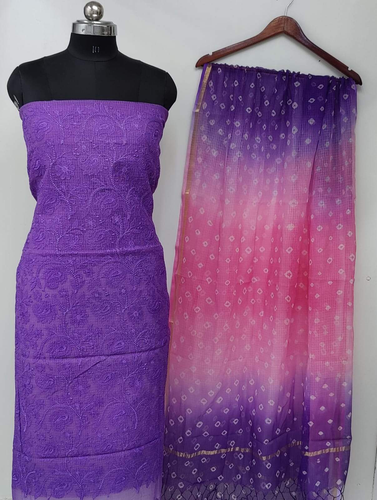 Purple Chikankari Dress Material – Fashionous