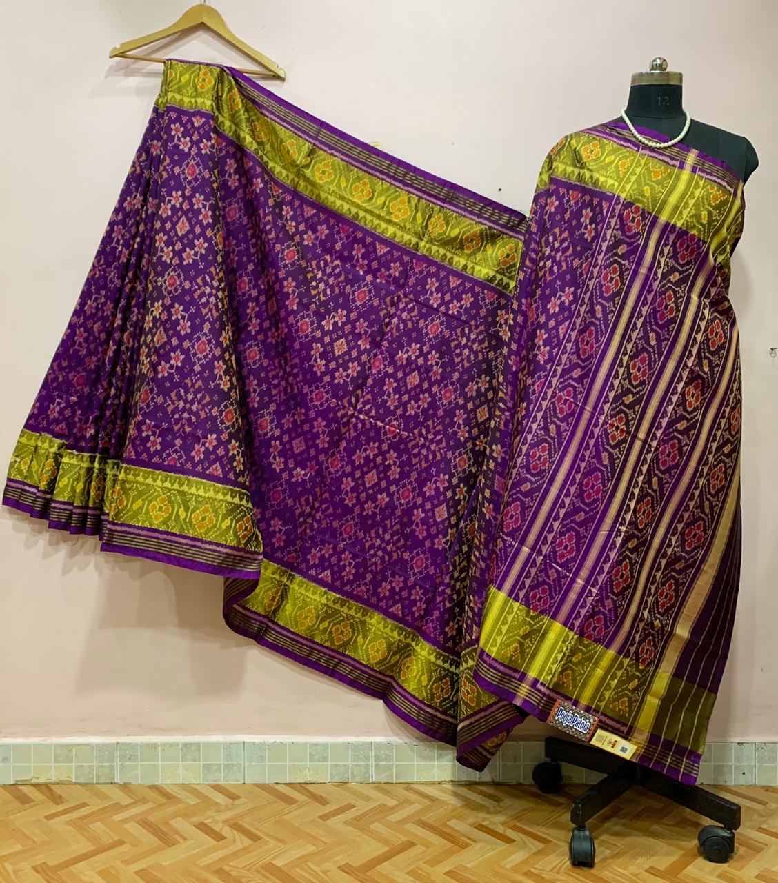 Purple with Floral Designed Patola Silk Saree-PSS9002