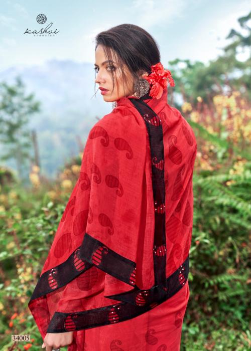 Raspberry Red Chiffon Saree