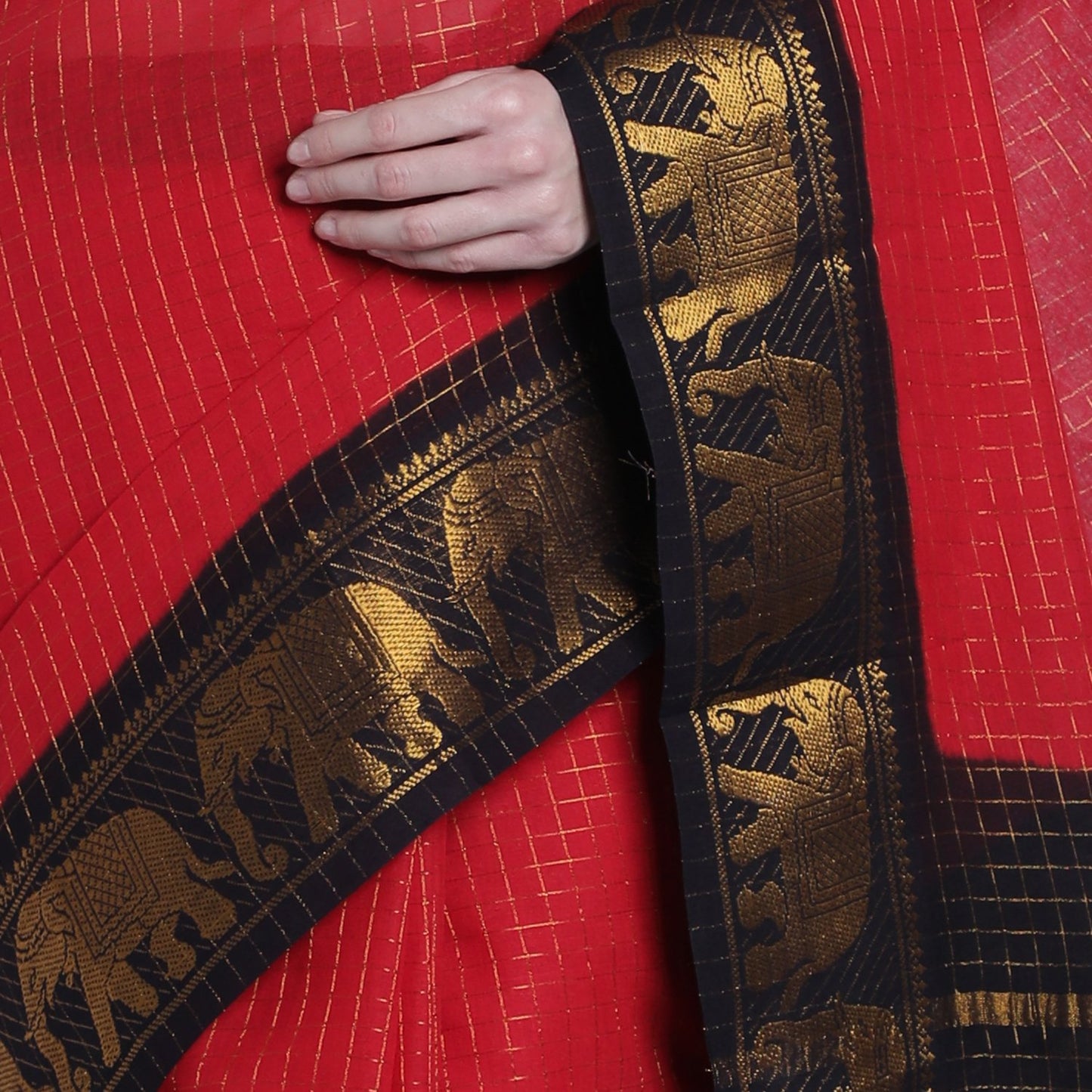 Madurai Sungudi Sarees with Double side Jari Border MSS 035