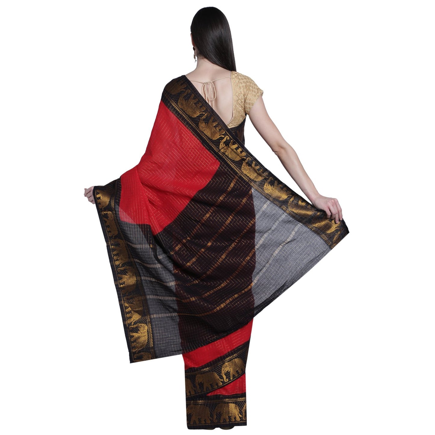 Madurai Sungudi Sarees with Double side Jari Border MSS 035