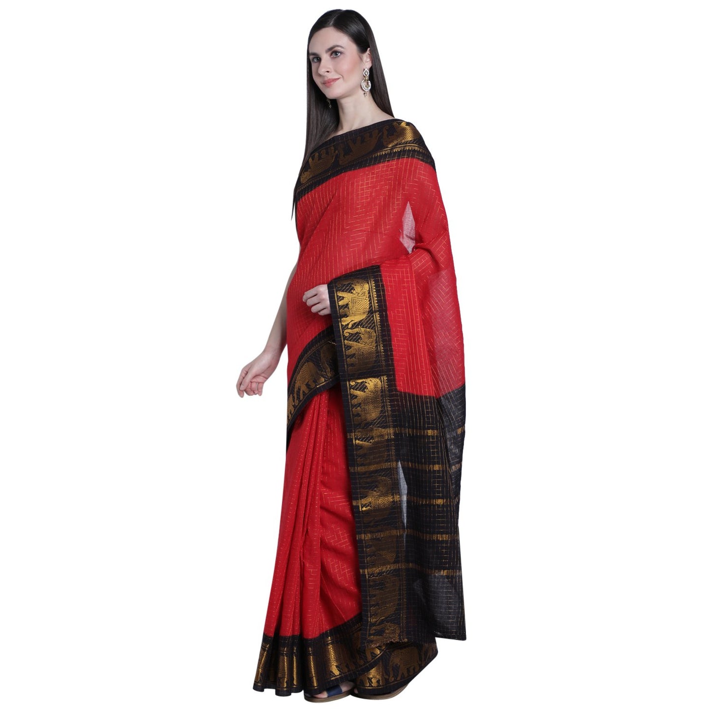 Madurai Sungudi Sarees with Double side Jari Border MSS 035