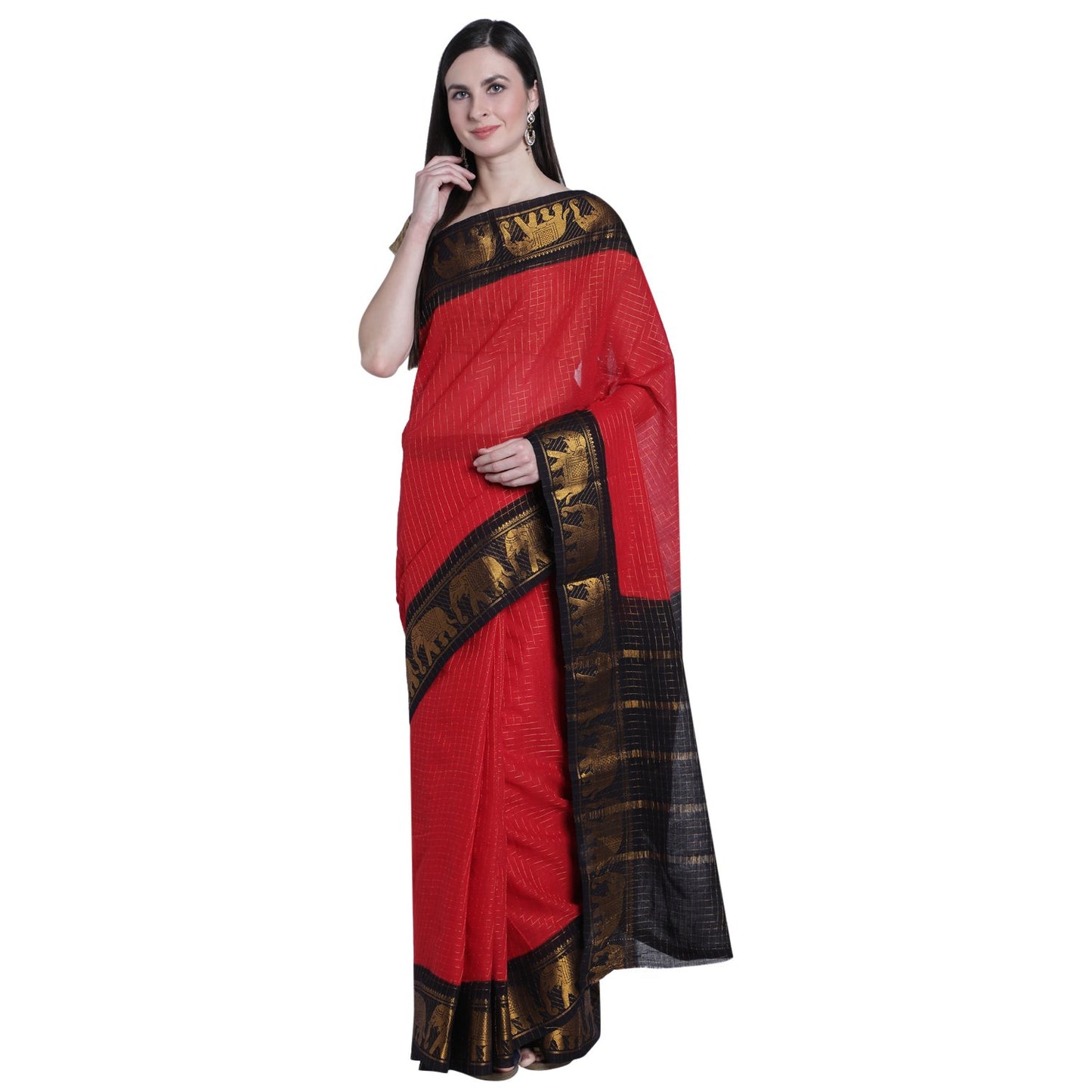 Madurai Sungudi Sarees with Double side Jari Border MSS 035