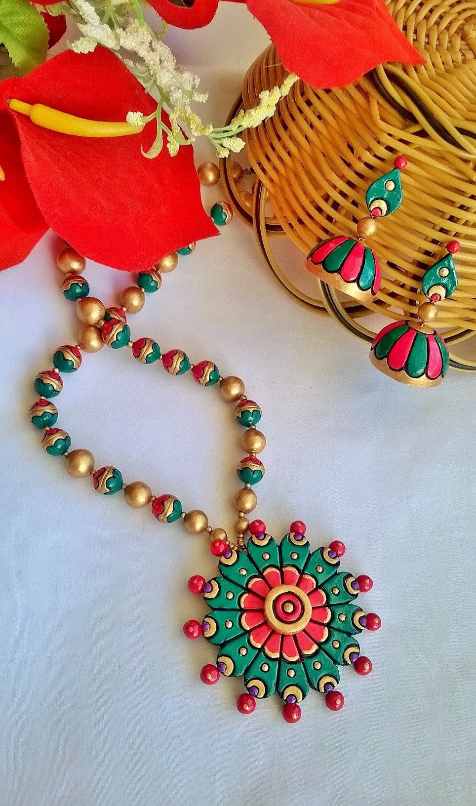 Round Flower Terracotta set