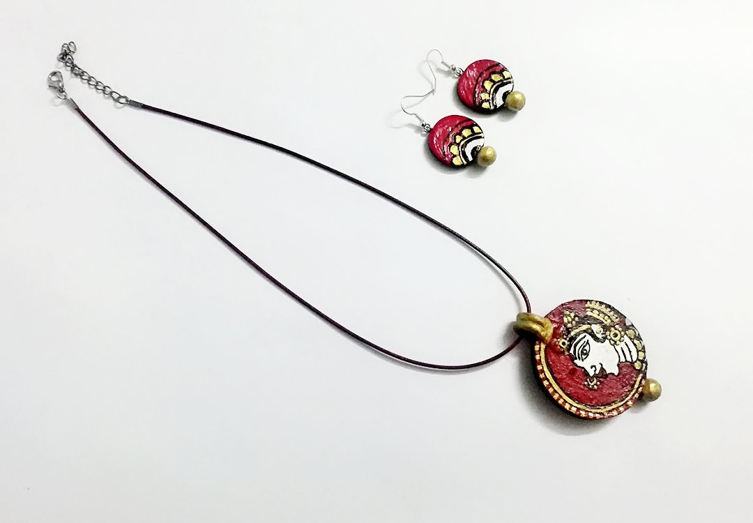Pristine Perfect Double Side Art Jewel-SAJ020 Traditional painted jewellery set for regular use.