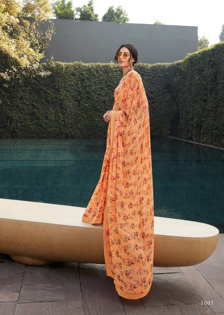 Safron Chiffon Saree
