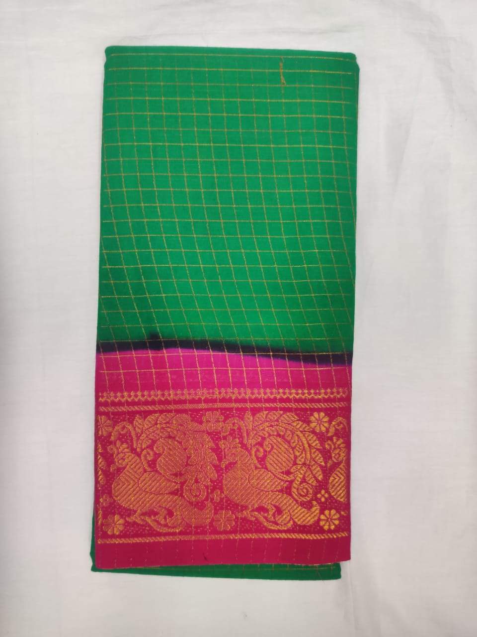 Madurai Sungudi Sarees with Double side Jari Border MSS 024