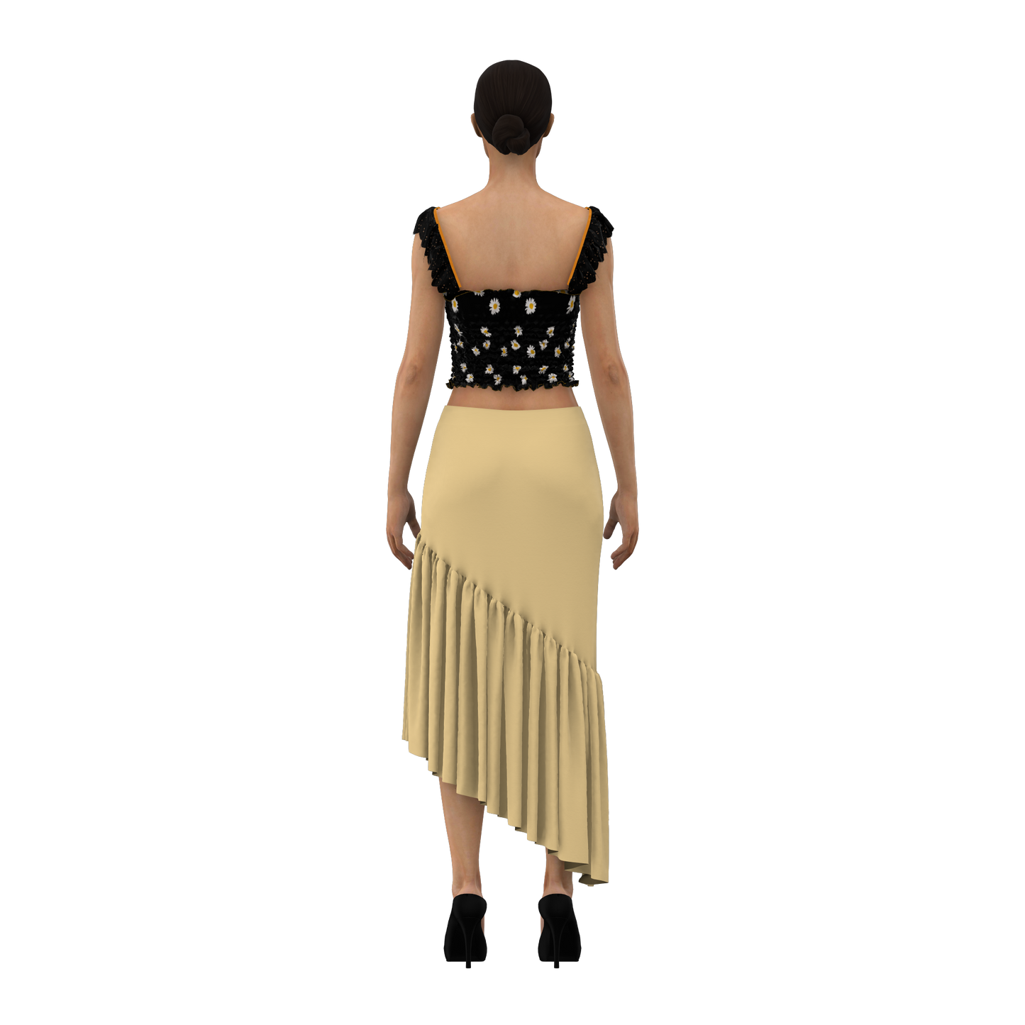 Sassy Swirl Asymmetric Customized Skirt _CSKT014
