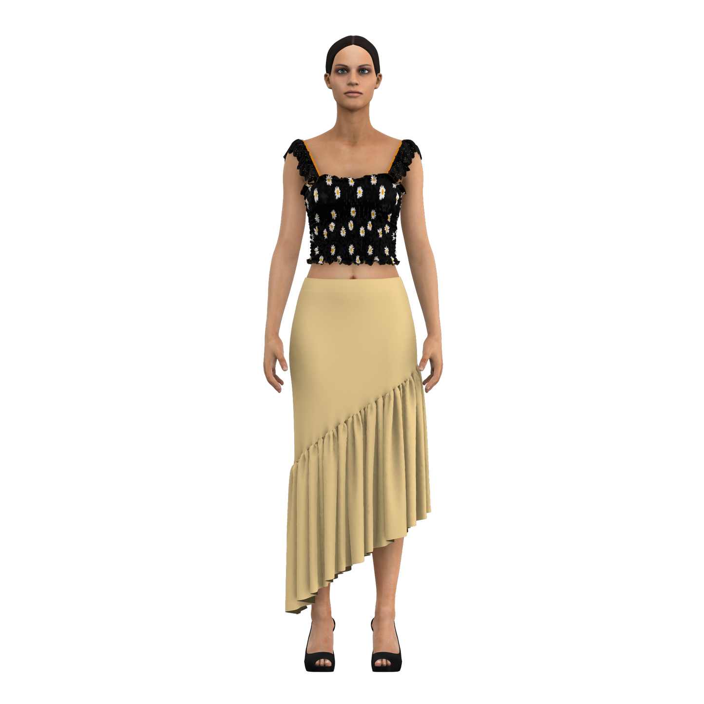 Sassy Swirl Asymmetric Customized Skirt _CSKT014 (Stitching Service)