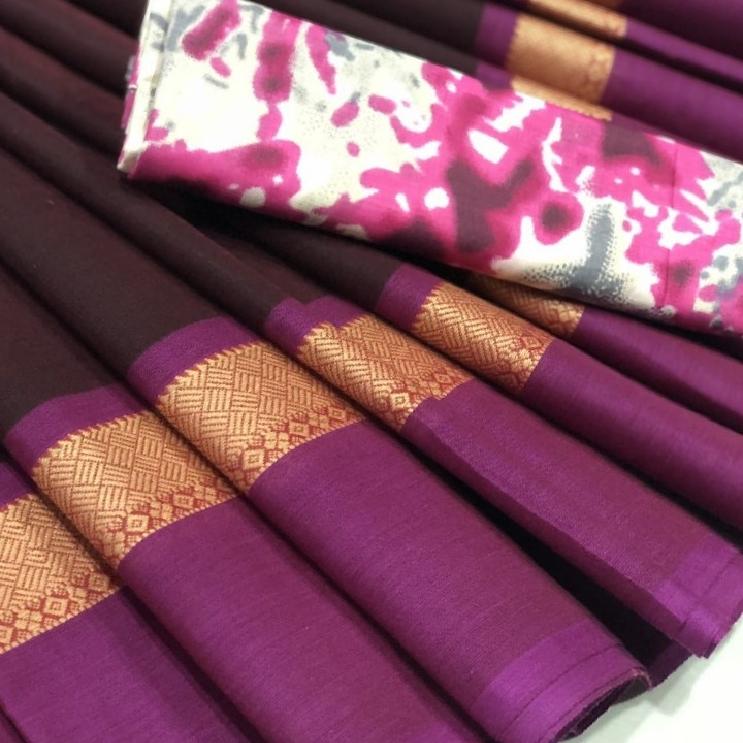 Chettinad Cotton Saree with Kalamkari Blouse-021