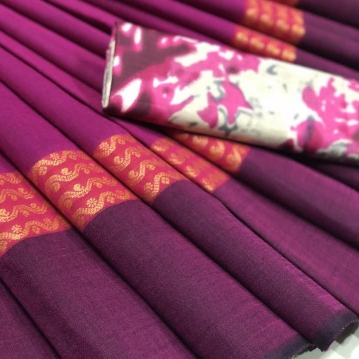 Chettinad Cotton Saree with Kalamkari Blouse-019