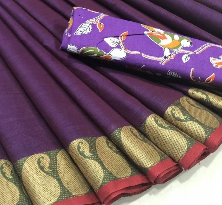 Chettinad Cotton Saree with Kalamkari Blouse-031