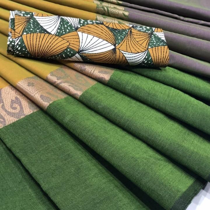 Chettinad Cotton Saree with Kalamkari Blouse-014