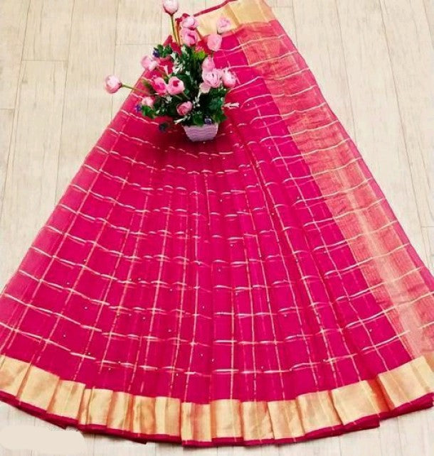 Strawberry Kota Saree