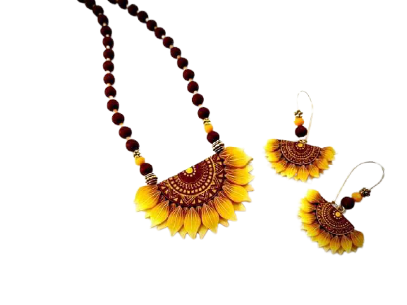 Sunflower Polymer Clay Jewellery Set