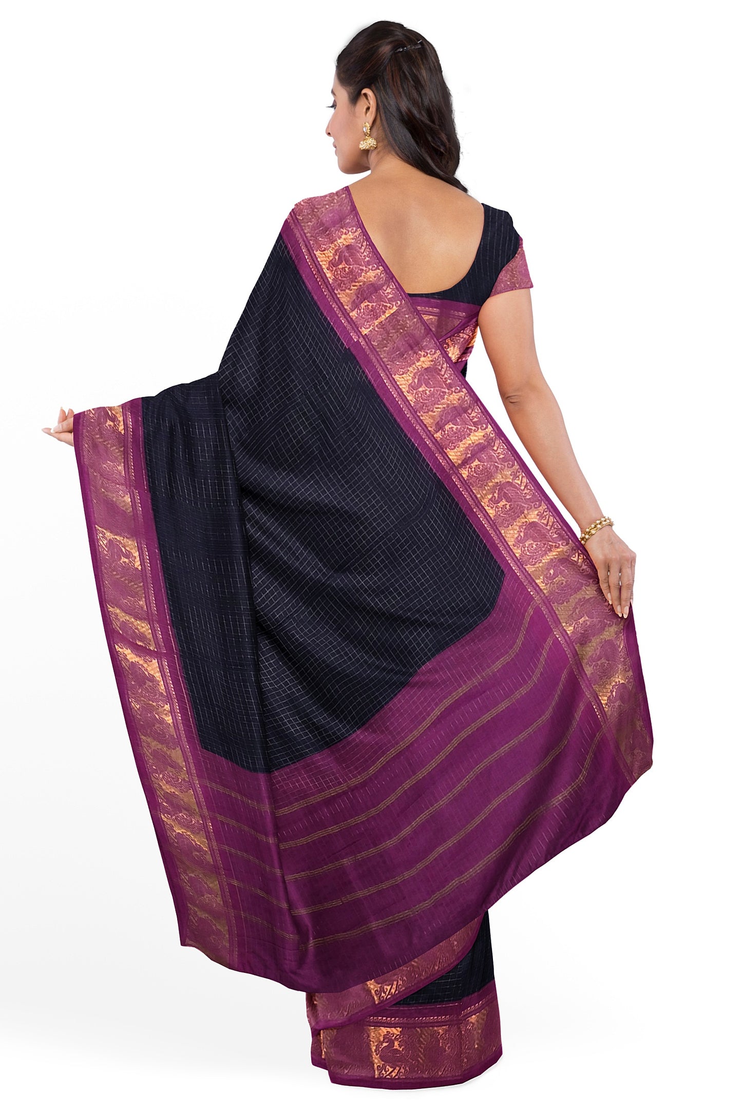 Madurai Sungudi Sarees with Double side Jari Border MSS 032