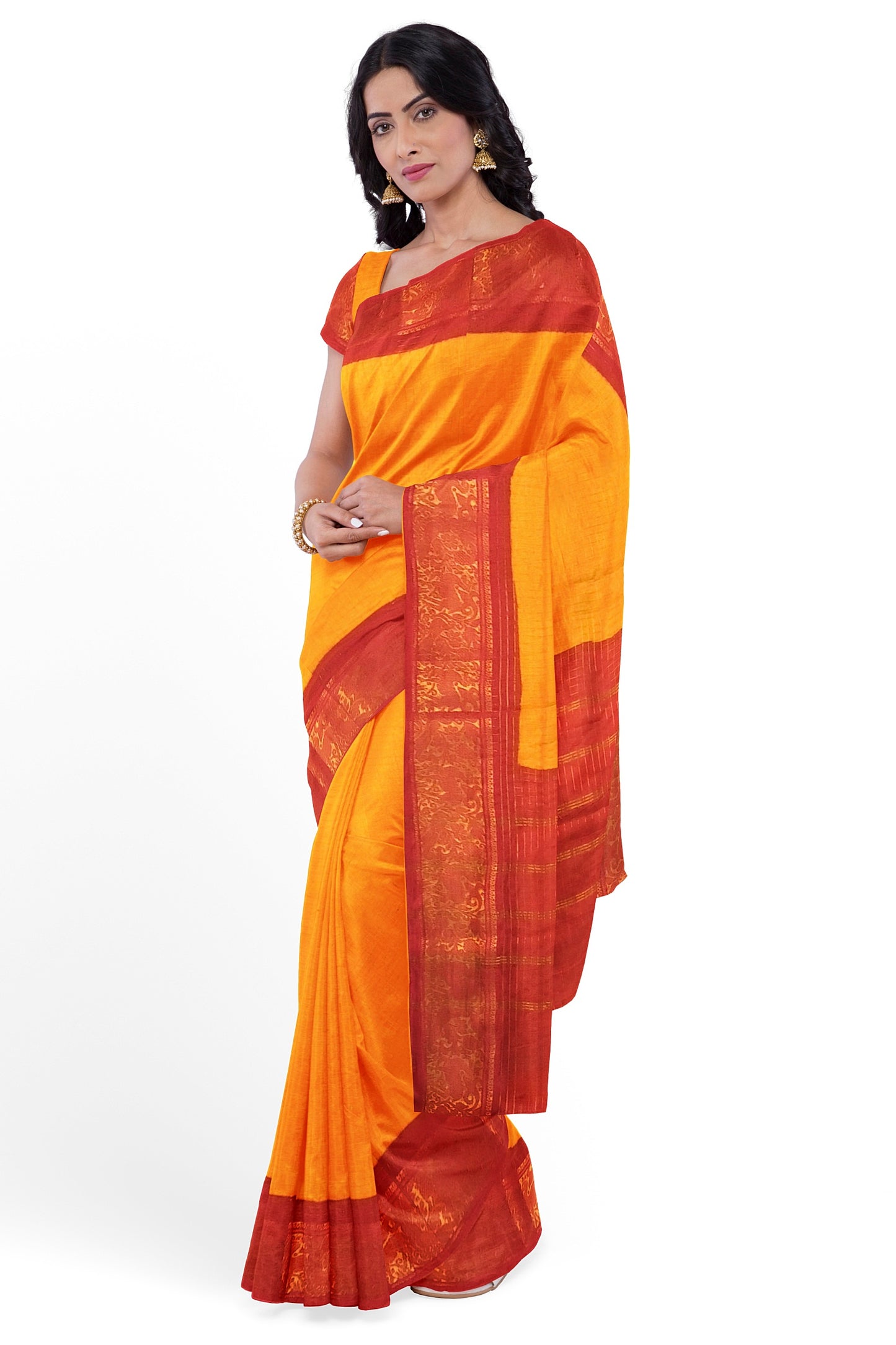 Madurai Sungudi Sarees with Double side Jari Border MSS 015