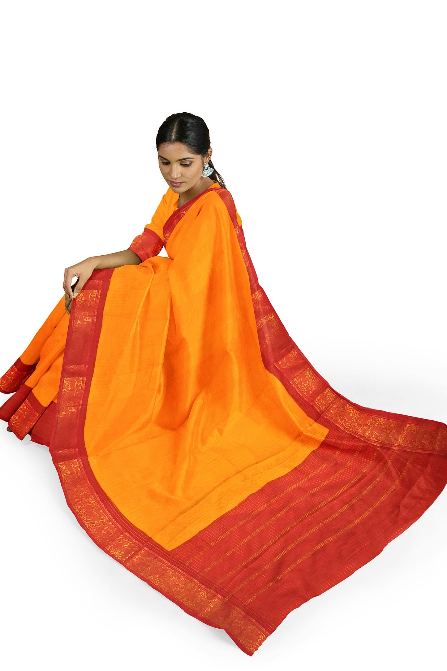 Madurai Sungudi Sarees with Double side Jari Border MSS 015