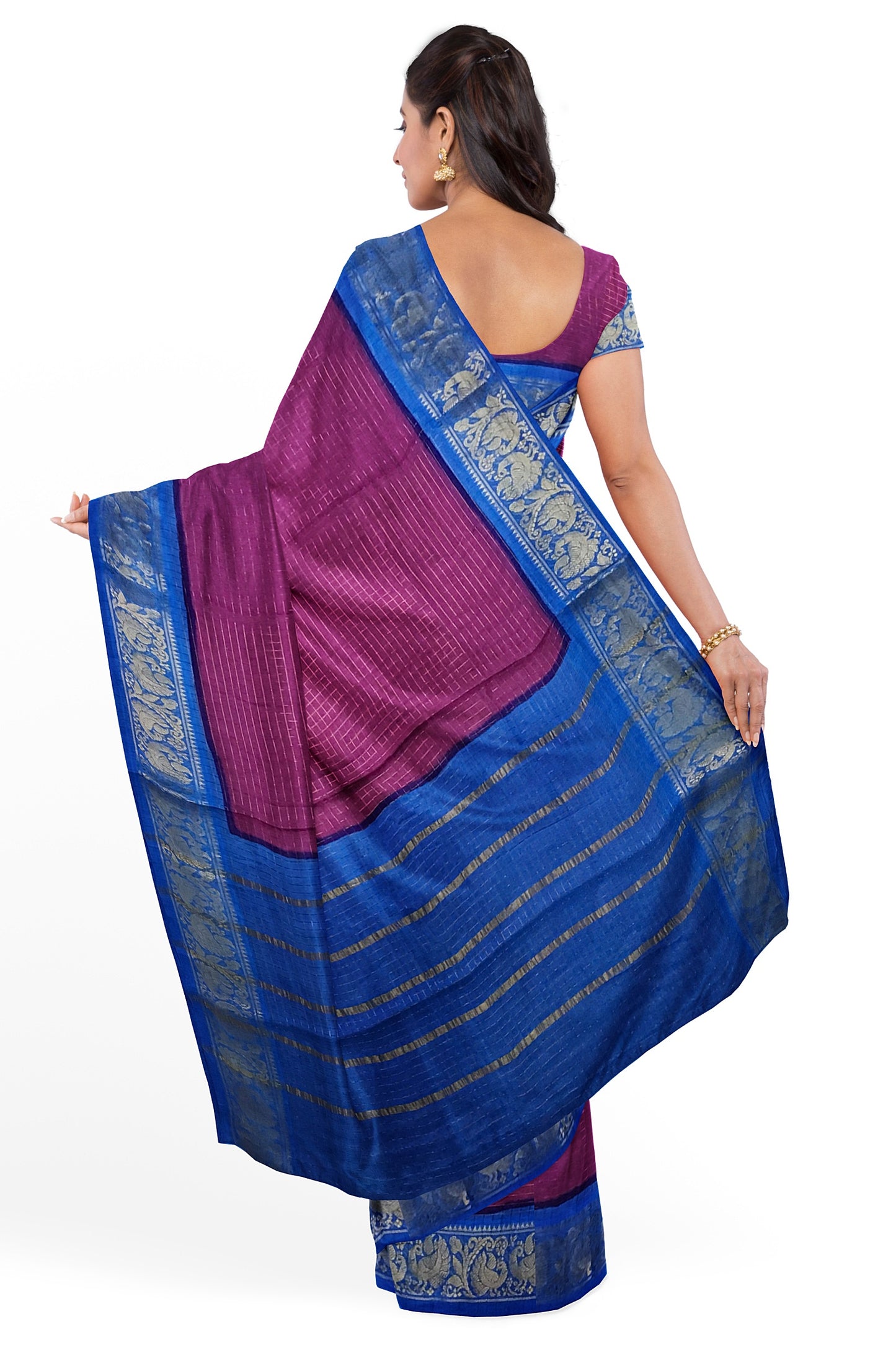 Madurai Sungudi Sarees with Double side Jari Border MSS 033