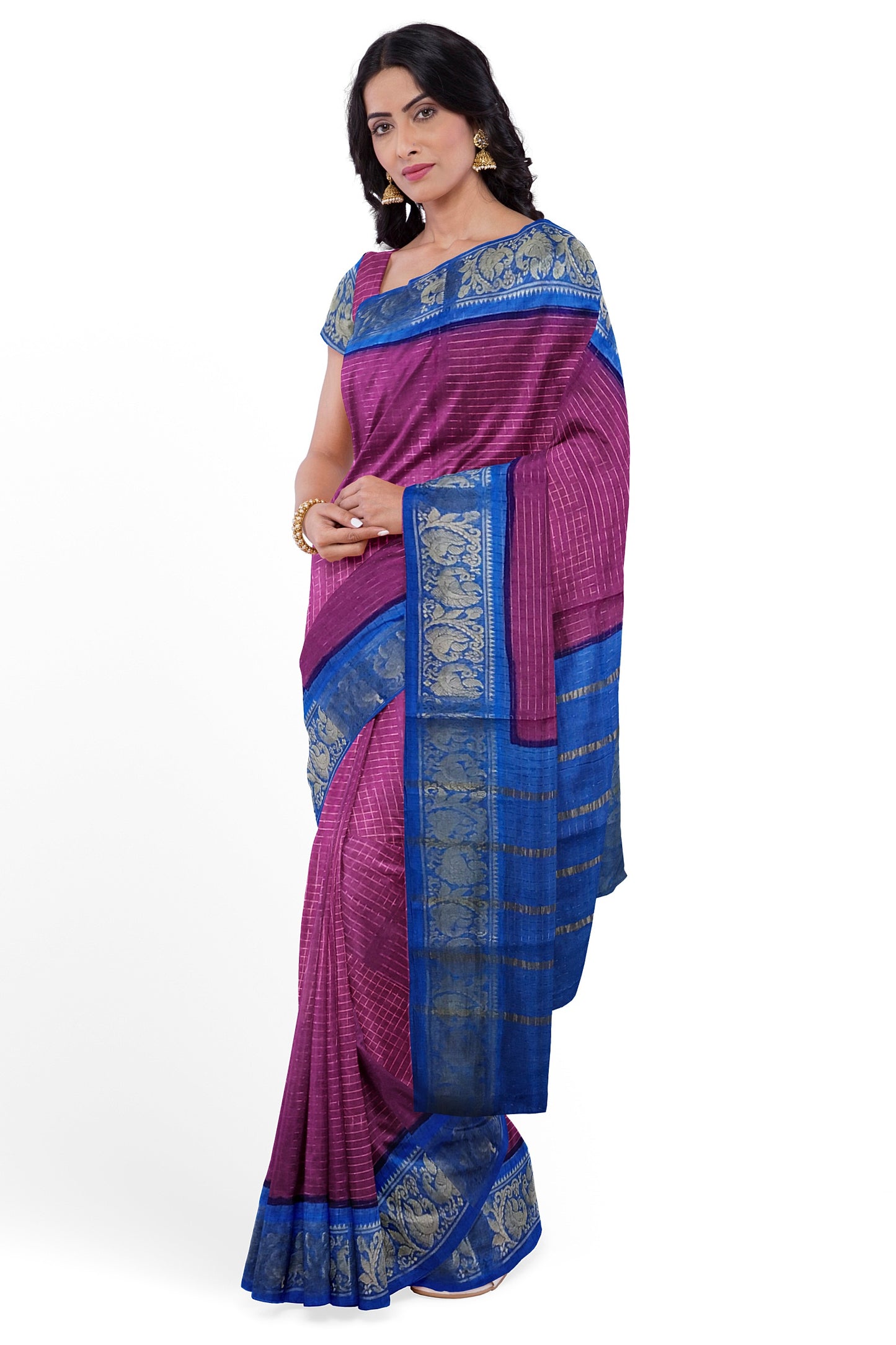 Madurai Sungudi Sarees with Double side Jari Border MSS 033