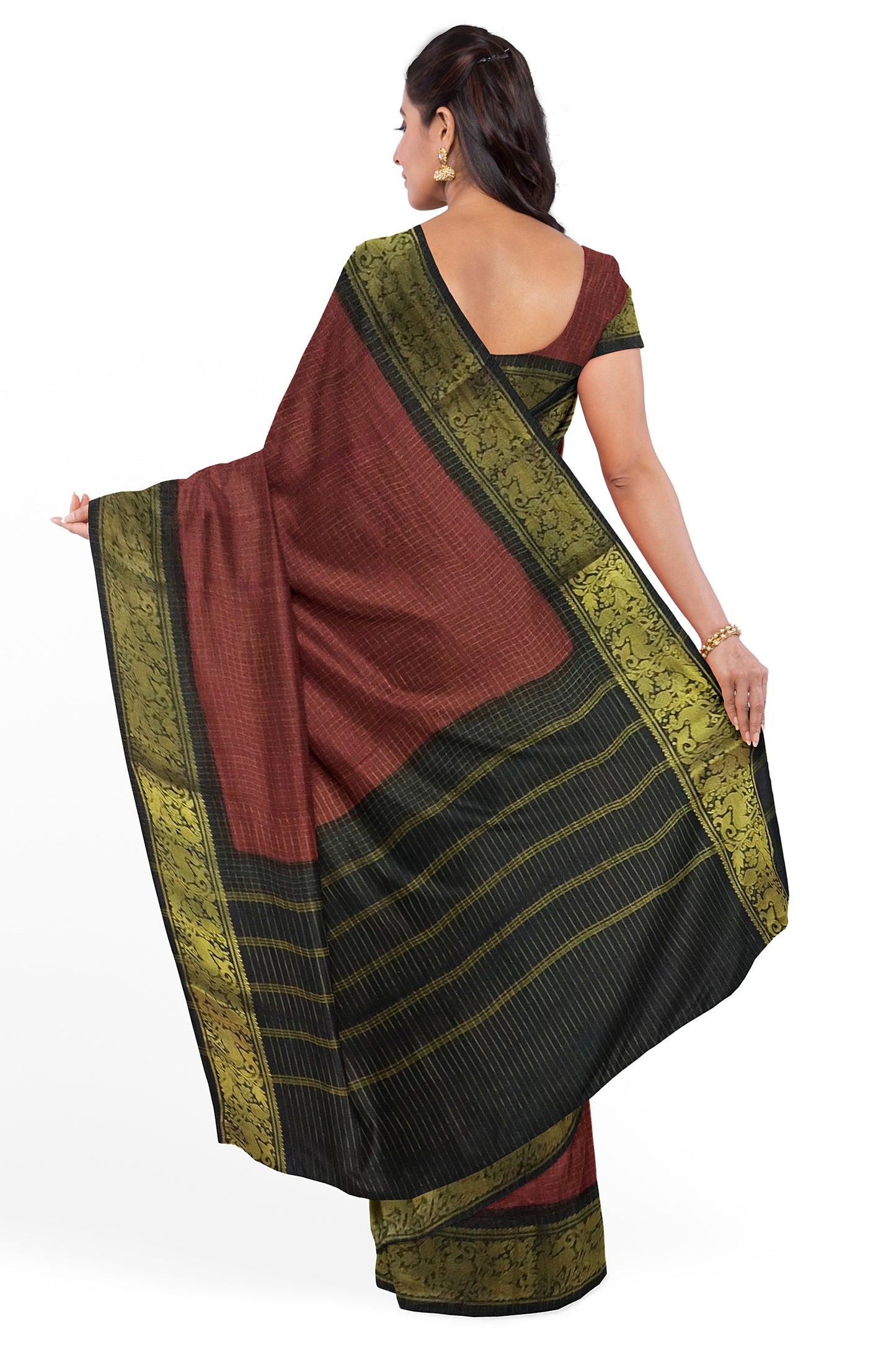 Madurai Sungudi Sarees with Double side Jari Border MSS 013