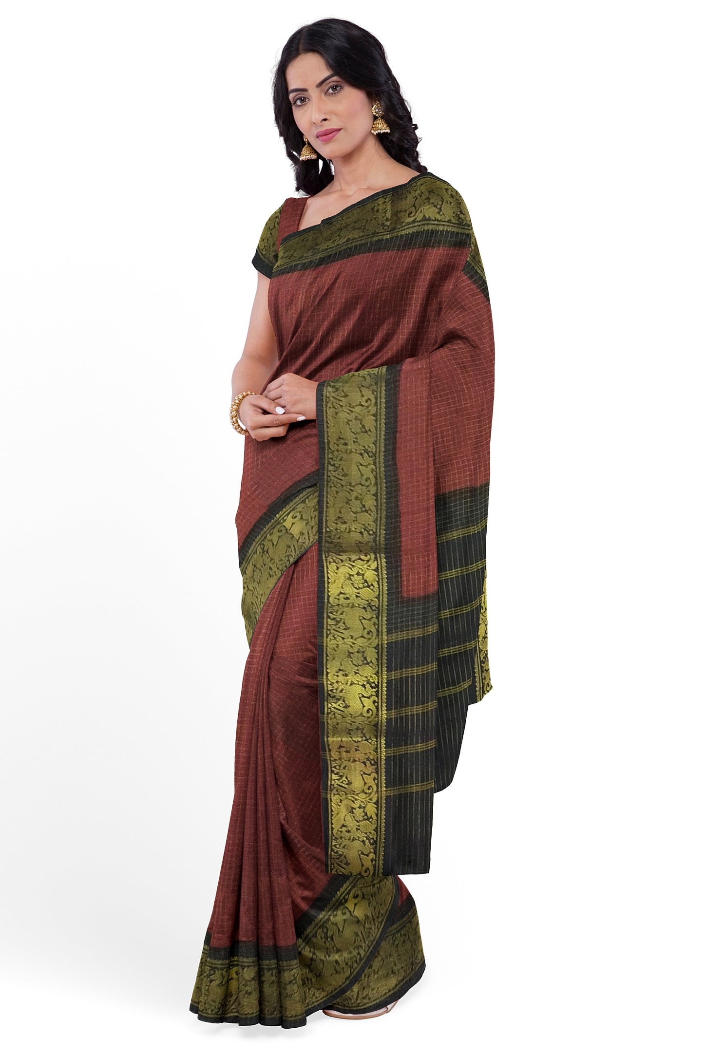 Madurai Sungudi Sarees with Double side Jari Border MSS 013