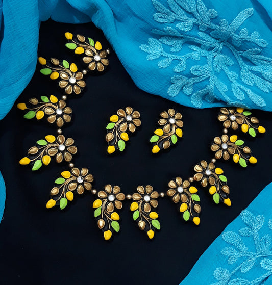 Handcrafted Terracotta Jewellery Set - TJSGFC005