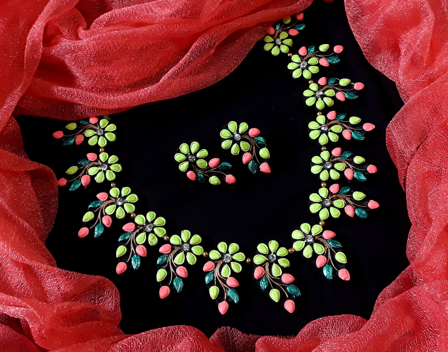 Handcrafted Terracotta Jewellery Set - TJSGFC008