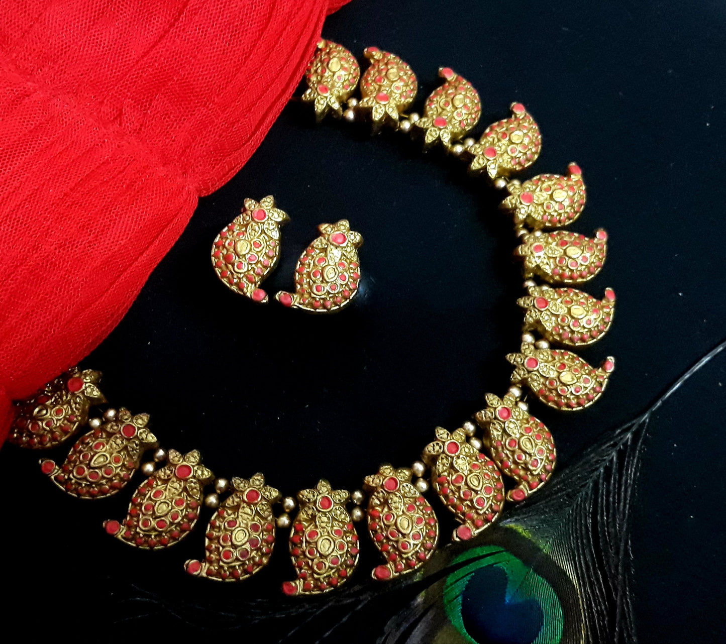 Handcrafted Terracotta Jewellery Set - TJSGFC011