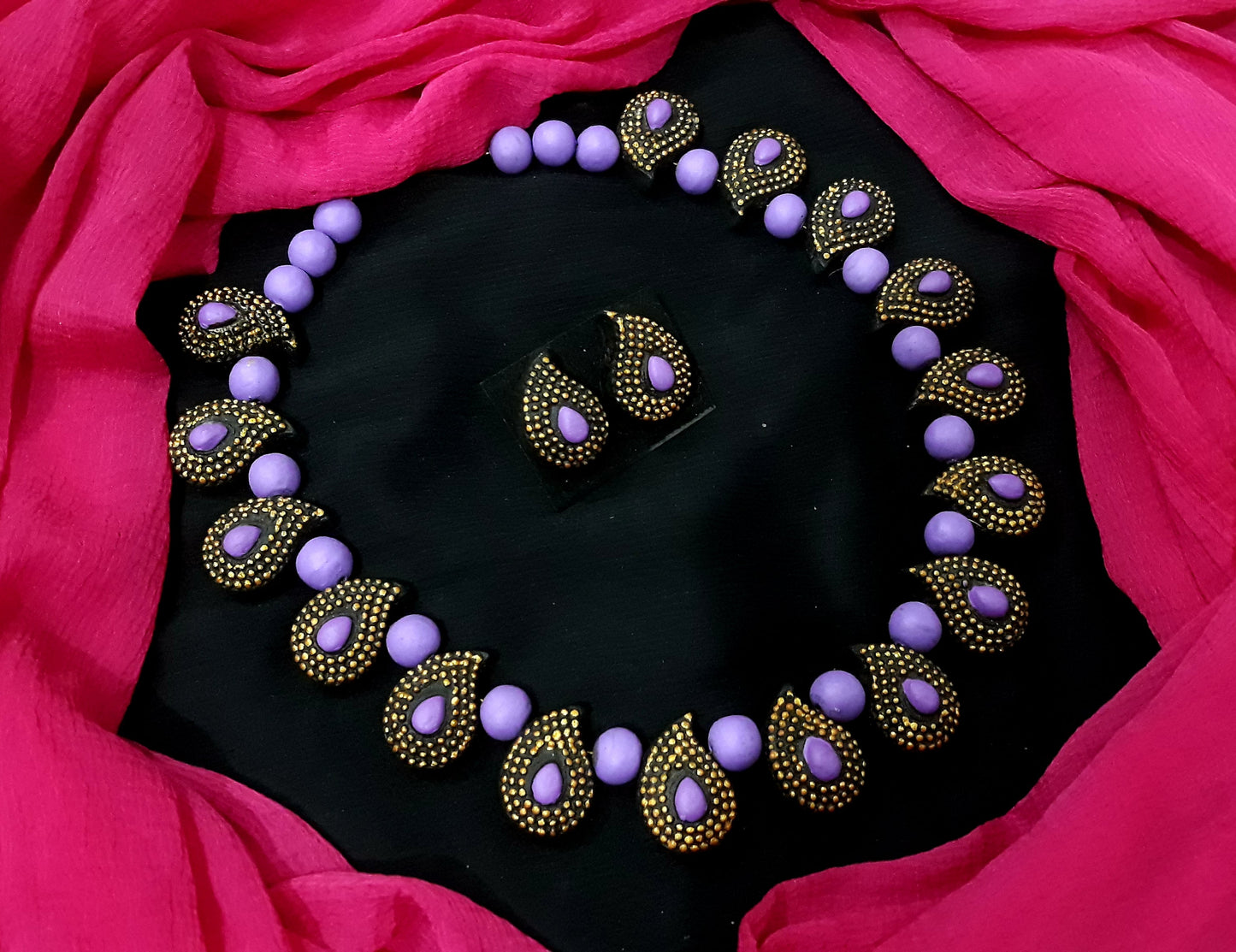 Handcrafted Terracotta Jewellery Set - TJSGFC014