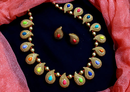 Handcrafted Terracotta Jewellery Set - TJSGFC016