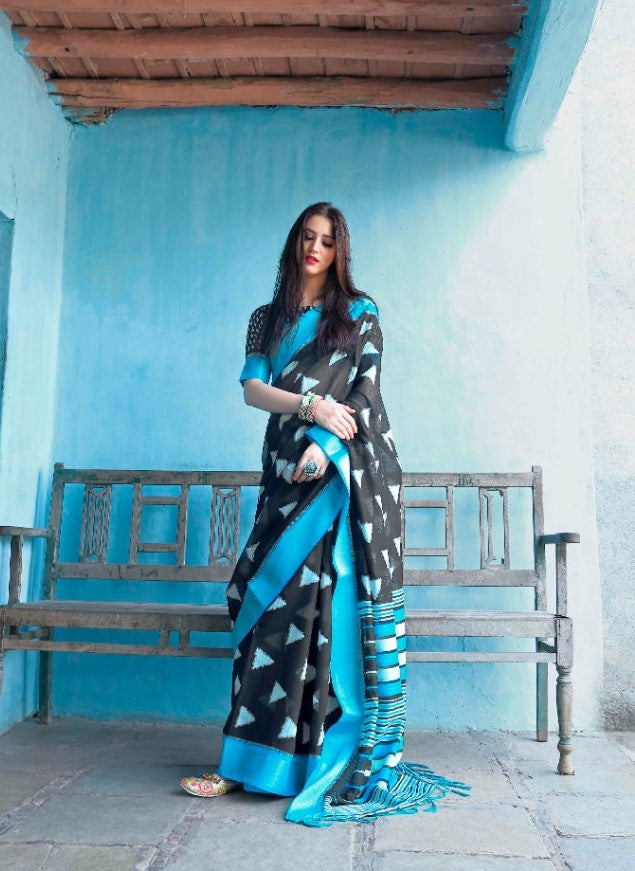 Triangular Pattern Bhagalpuri Cotton Saree