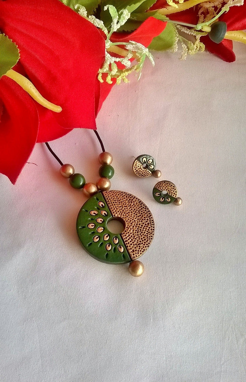 Twins Circle Terracotta Jewellery Set