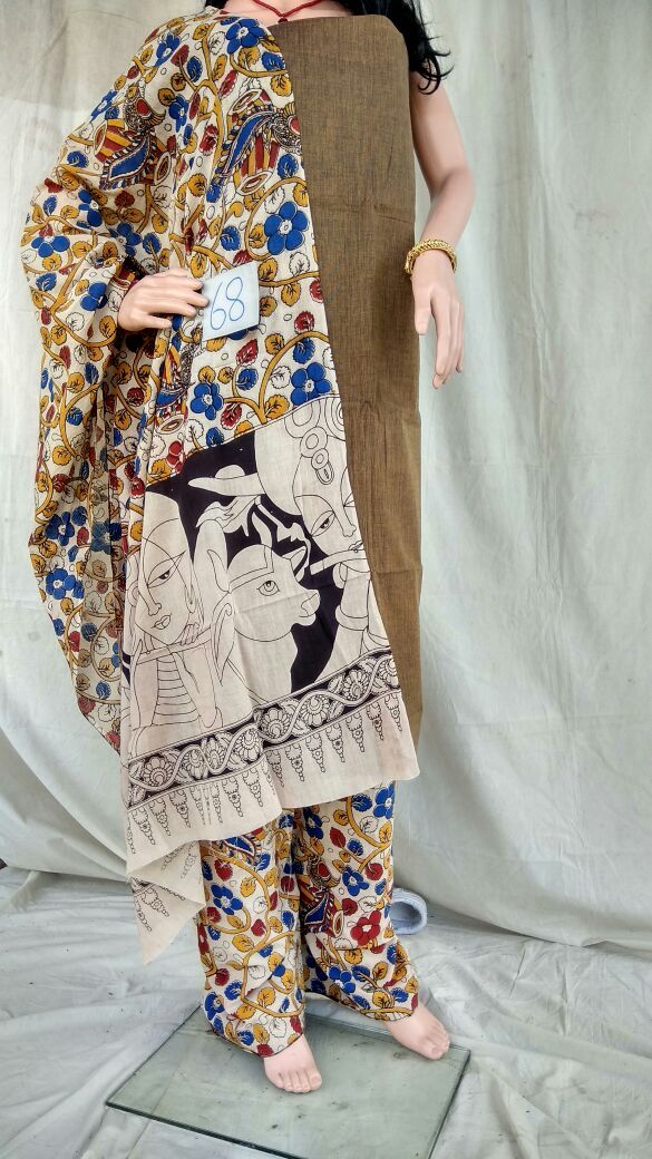 Unstitched Kalamkari Dress Material-017