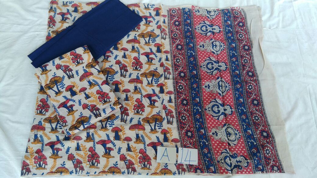 Unstitched Kalamkari Dress Material-019