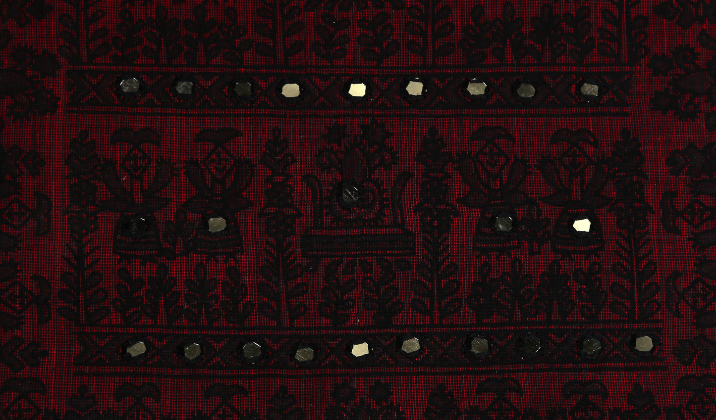 Burgundy Beauty Unstitched Madhubani Cotton Dress Material-MCDM002 Dark maroon coloured regularwear