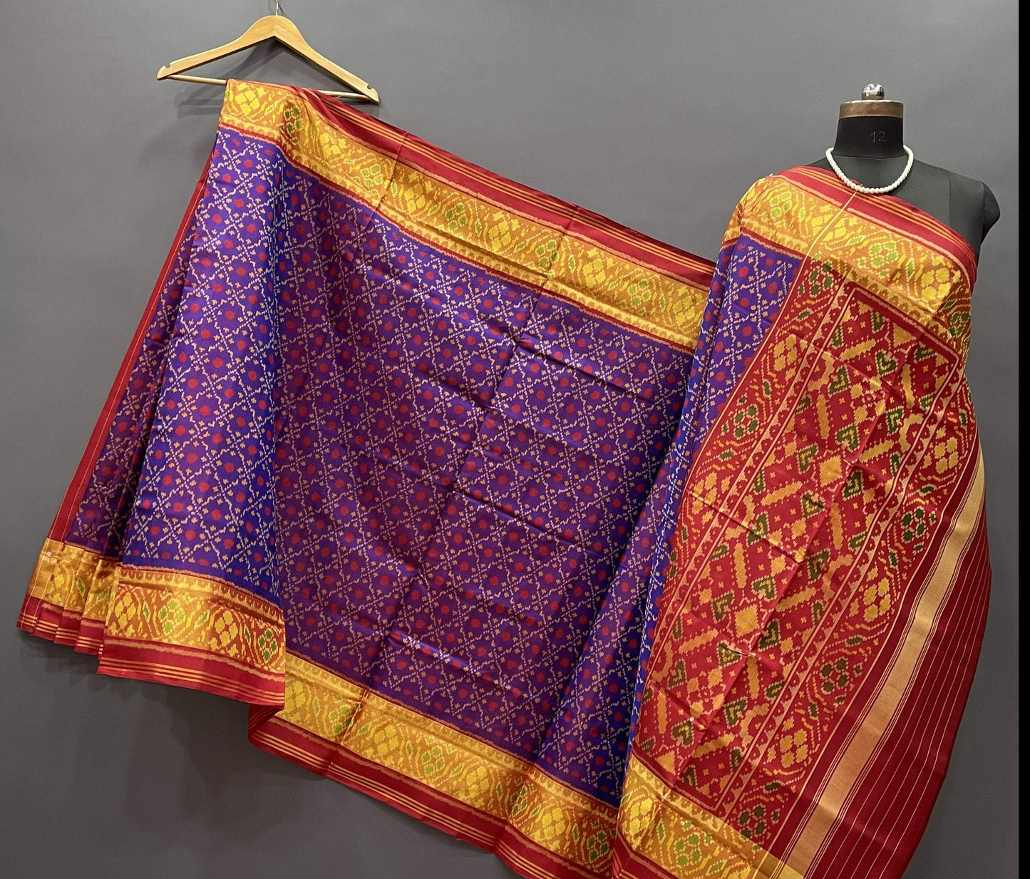 Violet Pure Silk Patola Saree