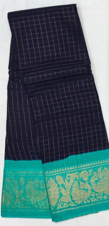 Madurai Sungudi Sarees with Double side Jari Border MSS 037