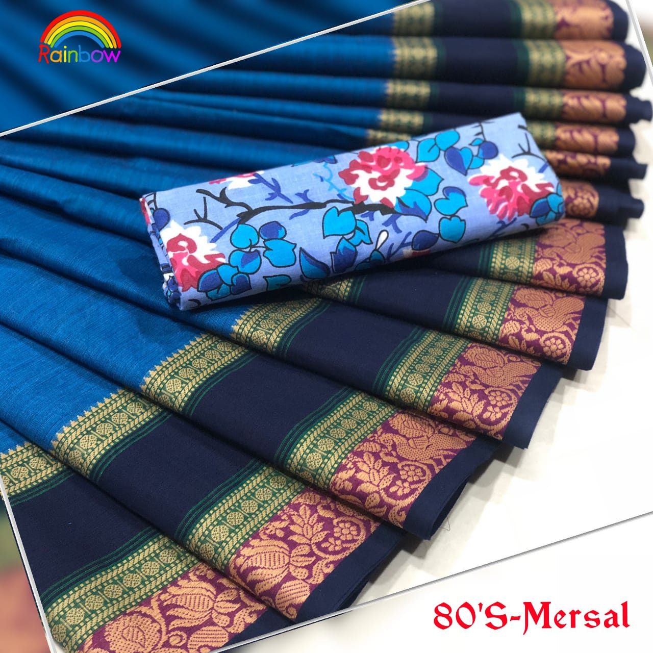 Blue Chettinad Cotton Saree