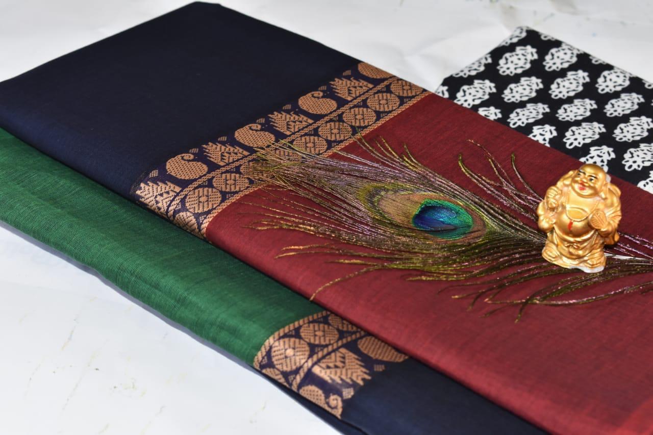 Black Chettinad Cotton Saree