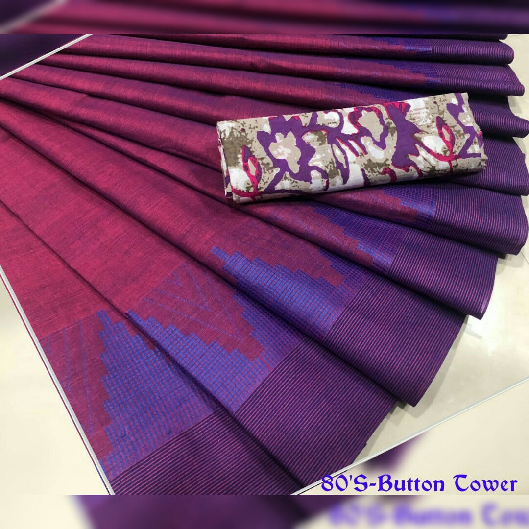 Purple Chettinad Cotton Saree