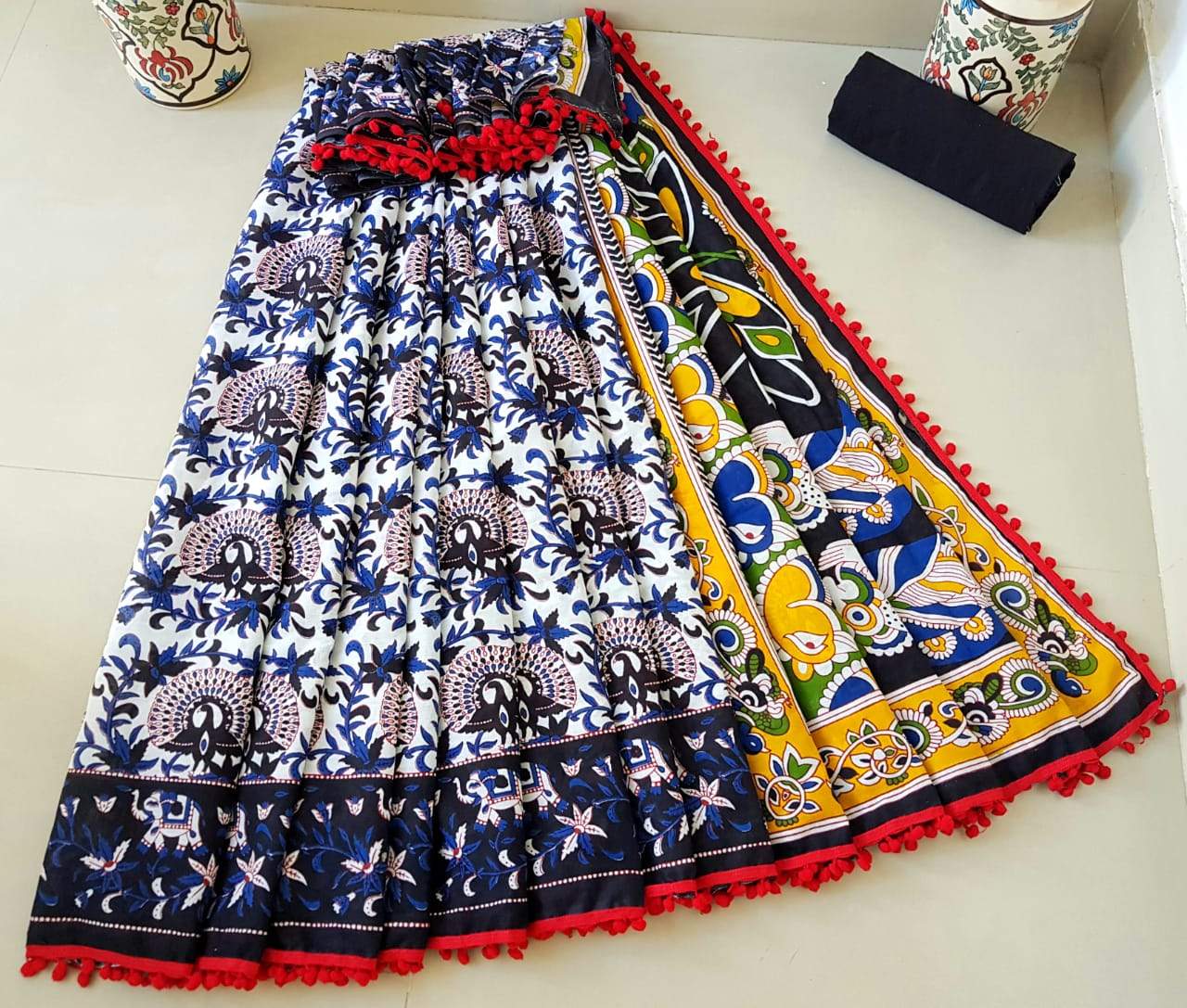 Beautiful Multicoloured Cotton Saree-TCS012