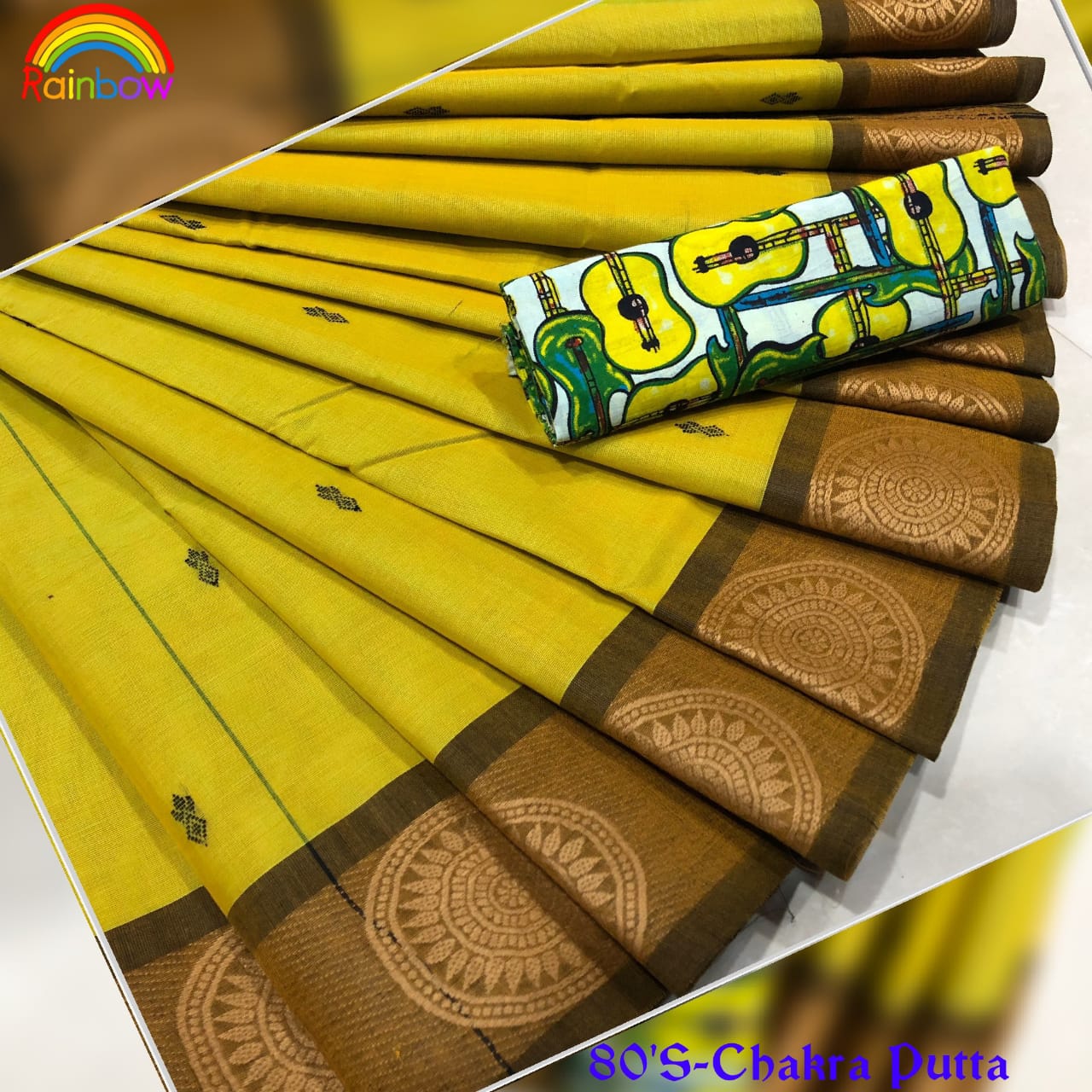 Mustard Chettinad Cotton Saree